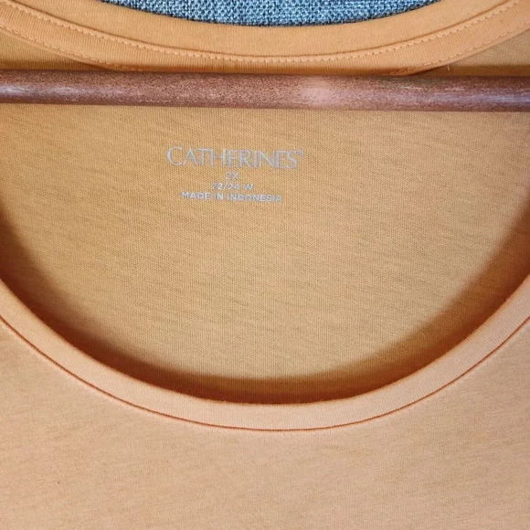 Catherines T-Shirt Men's Size 2X Orange Cotton Crew Neck Short Sleeve Pullover - Picture 5 of 7